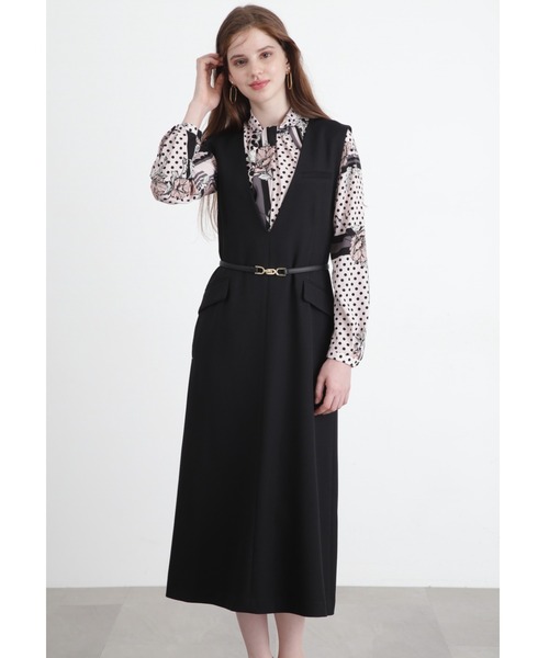 「PINKY&DIANNE」 ノースリーブワンピース 38 グレー レディース_画像2