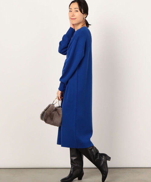 「NOLLEY'S」 ニットワンピース 38 ダークネイビー レディース_画像2