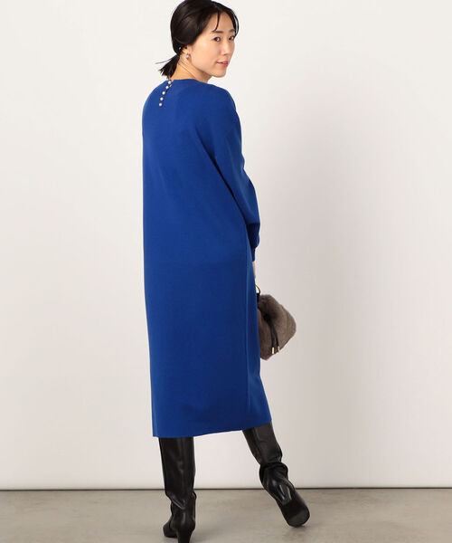 「NOLLEY'S」 ニットワンピース 38 ダークネイビー レディース_画像4