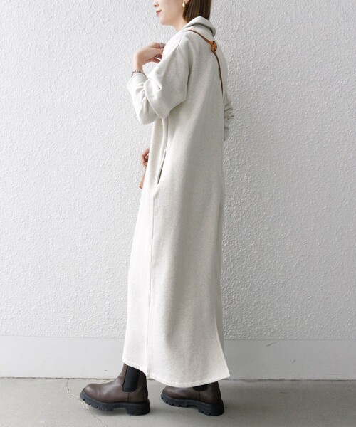 SHIPS any グレー ワンピース SHIPS any 「SHIPS any」 長袖ワンピース ONE SIZE グレー レディース