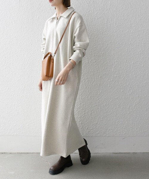 SHIPS any 「SHIPS any」 長袖ワンピース ONE SIZE ライトグレー