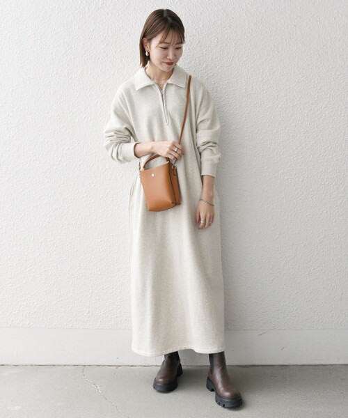 SHIPS any 「SHIPS any」 長袖ワンピース ONE SIZE ライトグレー