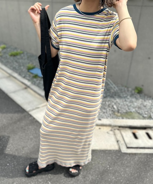 「mi via loca」 半袖ワンピース FREE ブルー レディース_画像2