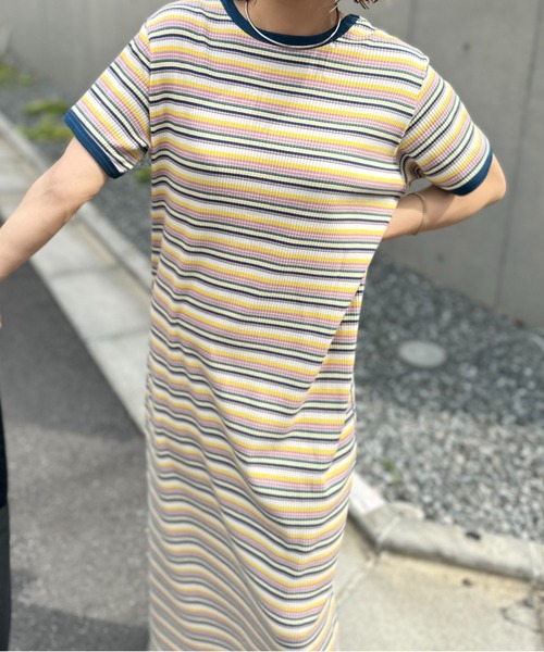 「mi via loca」 半袖ワンピース FREE ブルー レディース_画像3