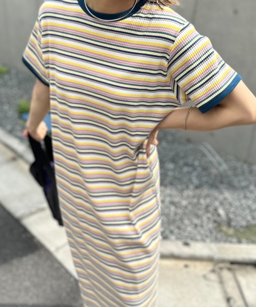 「mi via loca」 半袖ワンピース FREE ブルー レディース_画像9