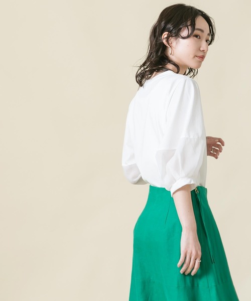「Gready Brilliant」 「AuieF」半袖カットソー 38 オフホワイト レディース_画像7