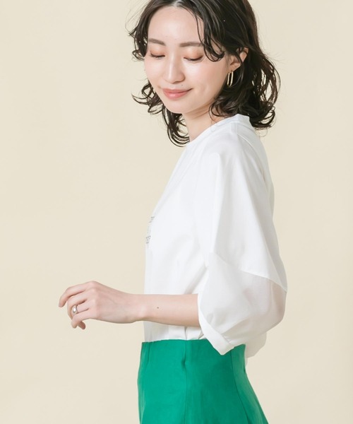 「Gready Brilliant」 「AuieF」半袖カットソー 38 オフホワイト レディース_画像9
