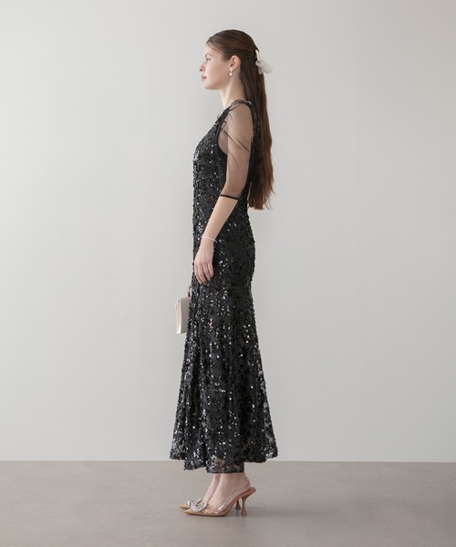 Leja（レジャ） ドレス 「LEJA」ビジューネックスパンコールシアー