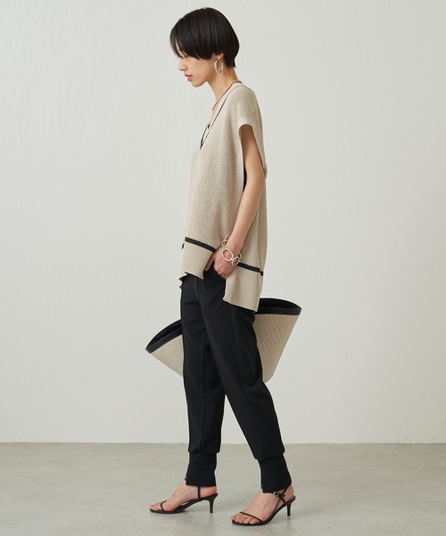 「LOUNGEDRESS」 半袖ニット FREE ベージュ レディース_画像6