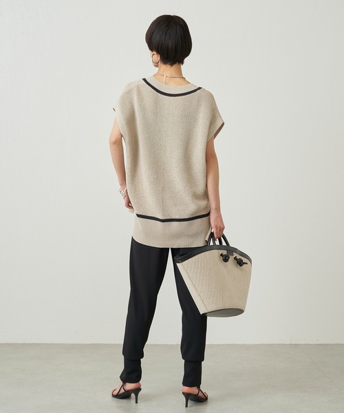 「LOUNGEDRESS」 半袖ニット FREE ベージュ レディース_画像7