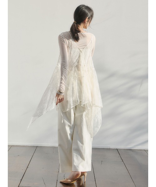 anuans（アニュアンス） コート アウター チュールレースジレ