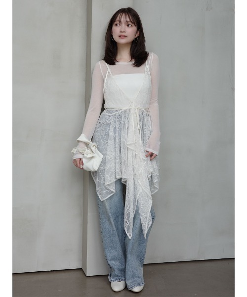 anuans（アニュアンス） コート アウター チュールレースジレ