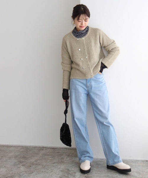 「Pierrot」 ニットカーディガン L ライトベージュ レディース_画像8