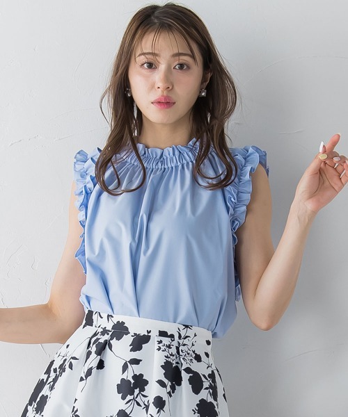 「QUEENS COURT」 ノースリーブブラウス M ホワイト レディース_画像7