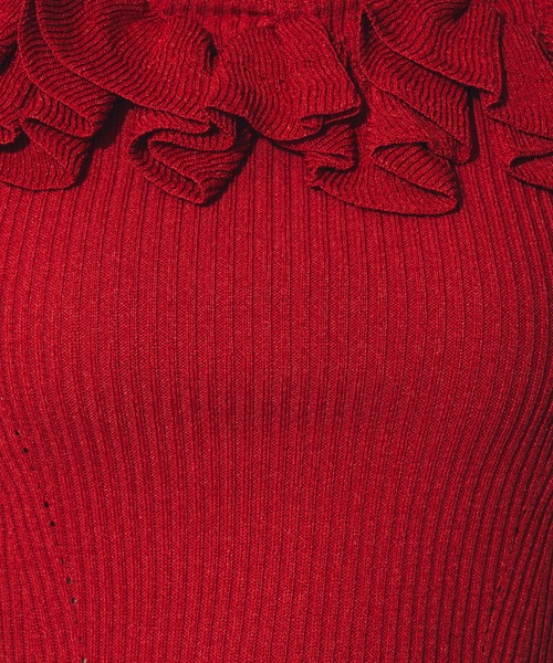 ニット セーター 2wayフリルリブニット レディースの画像