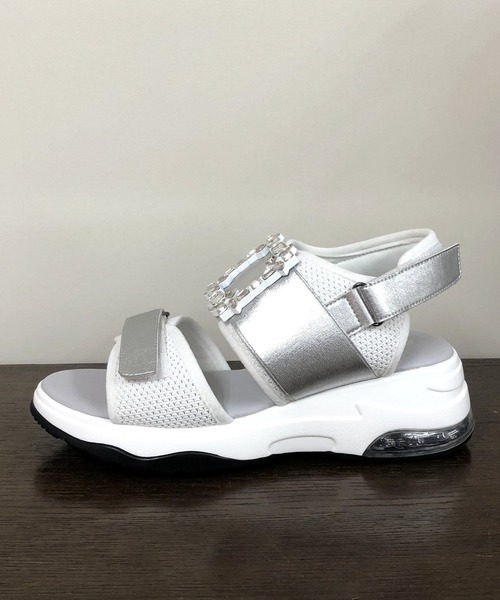 「neue marche」 フラットサンダル S シルバー レディース_画像3