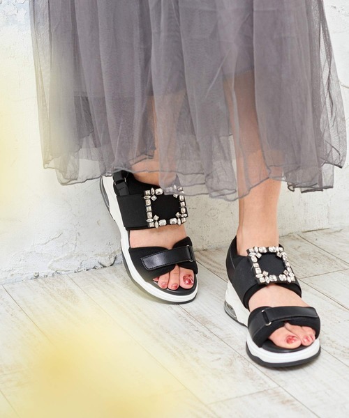 「neue marche」 フラットサンダル S シルバー レディース_画像6