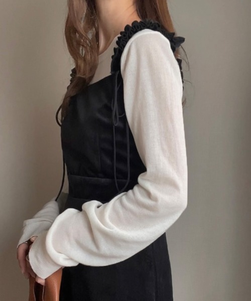 「FILLOU」 ノースリーブワンピース LARGE カーキブラウン レディース_画像2