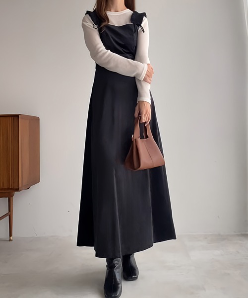 「FILLOU」 ノースリーブワンピース LARGE カーキブラウン レディース_画像3