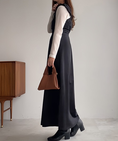 「FILLOU」 ノースリーブワンピース LARGE カーキブラウン レディース_画像5