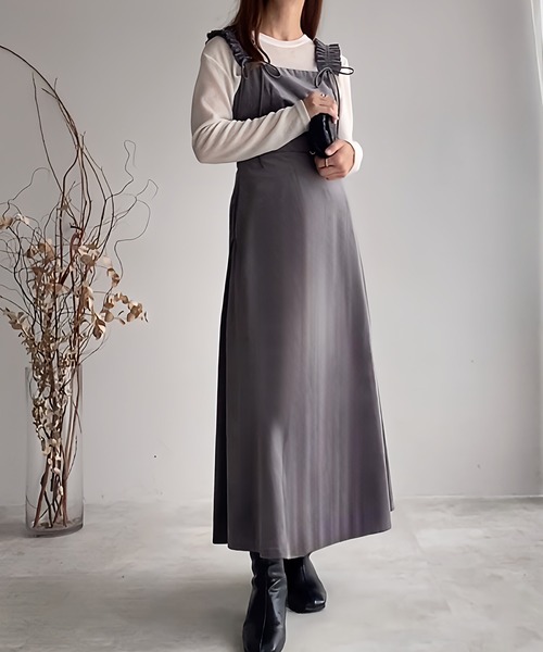 「FILLOU」 ノースリーブワンピース LARGE カーキブラウン レディース_画像7