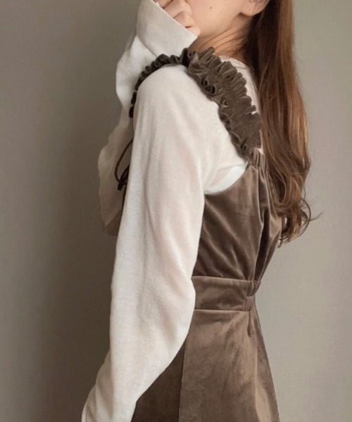 「FILLOU」 ノースリーブワンピース LARGE カーキブラウン レディース_画像8