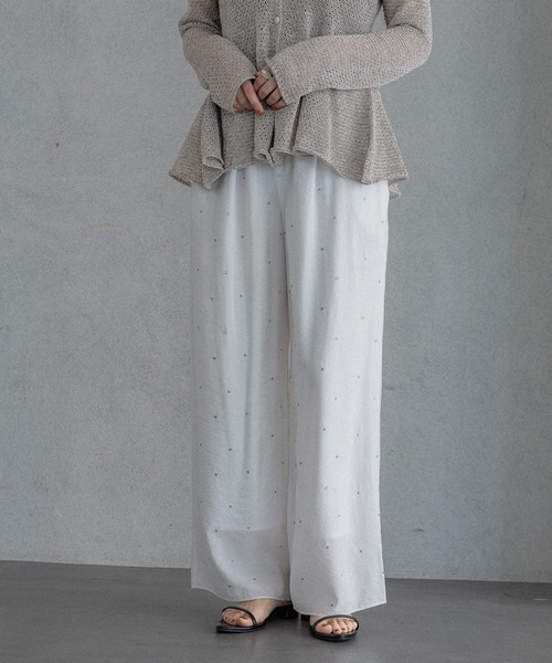 パンツ ドットシシュウストレートパンツ レディースの画像