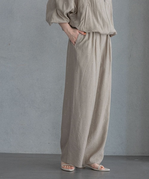 パンツ ドットシシュウストレートパンツ レディースの画像