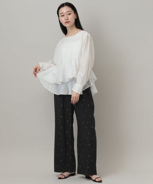 パンツ ドットシシュウストレートパンツ レディースの画像