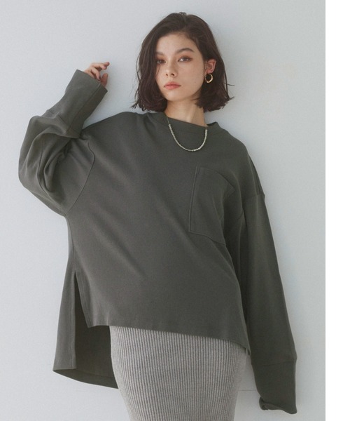 「ALEXIA STAM」 長袖カットソー FREE チャコールグレー レディース_画像8