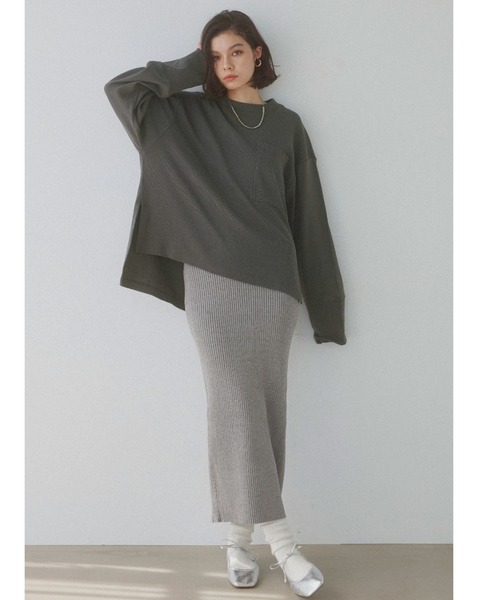 「ALEXIA STAM」 長袖カットソー FREE チャコールグレー レディース_画像9