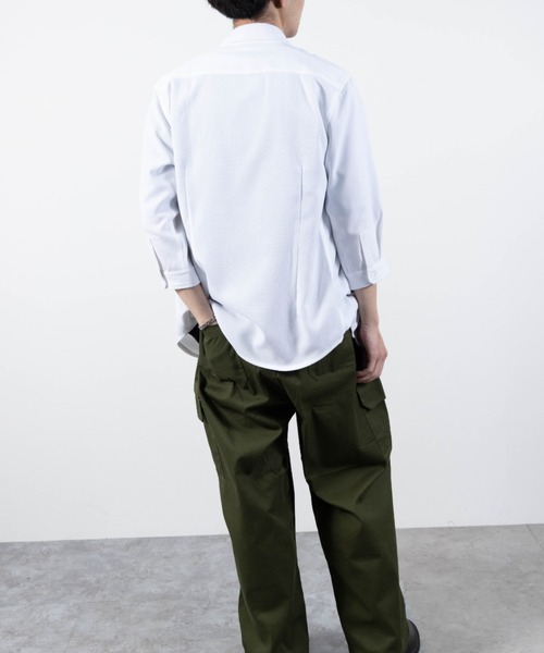 「NYLAUS」 7分袖シャツ LL ピンク メンズ_画像8