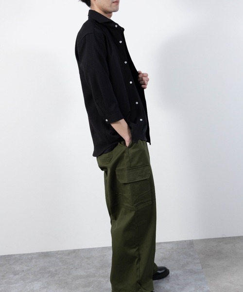「NYLAUS」 7分袖シャツ LL ピンク メンズ_画像9