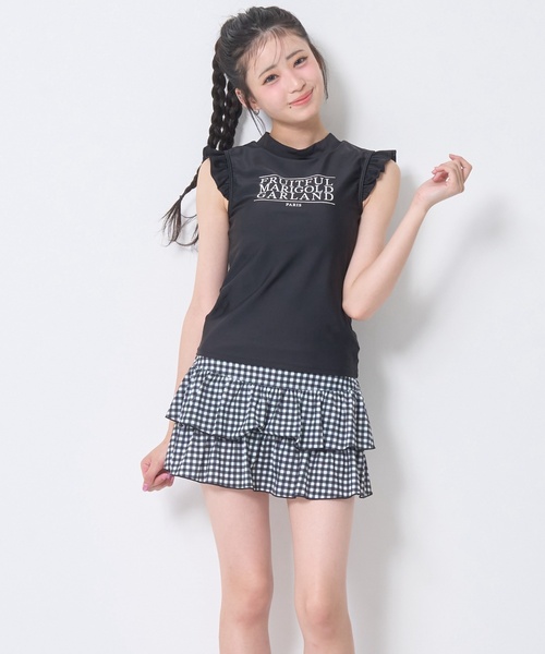 LOVETOXIC 水着 「SWIM」チェックスカート2点セット キッズ 子供