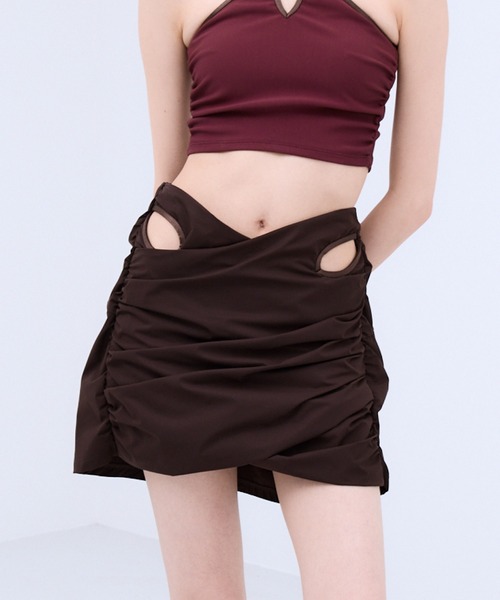 uvカット 水着 GATHERED TAFFETA SWIM BOTTOM / ギャザード タフタ スイム ボトム レディースの画像
