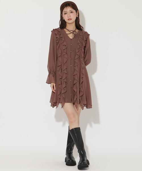AND COUTURE（アンドクチュール） 長袖ワンピース FREE ブラック 