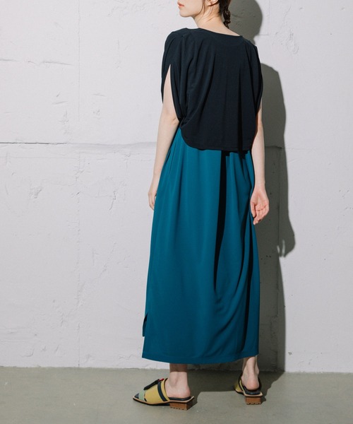 「MARECHAL TERRE」 コンビワンピース MEDIUM ネイビー レディース_画像2