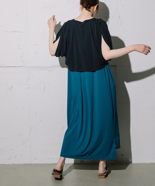 「MARECHAL TERRE」 コンビワンピース MEDIUM ネイビー レディース_画像3