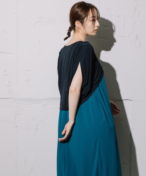「MARECHAL TERRE」 コンビワンピース MEDIUM ネイビー レディース_画像7