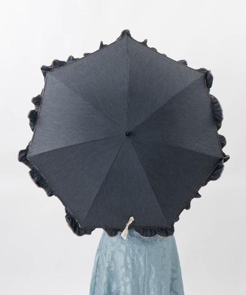 日傘 uvカット 傘 「 JILL STUART（ジル スチュアート）」・WEB限定・　リバティパイピングフリル晴雨兼用パラソル(長傘) レディースの画像