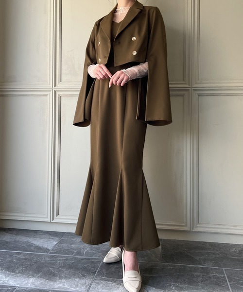 「junoah」 コンビワンピース X-LARGE グレイッシュベージュ レディース_画像8