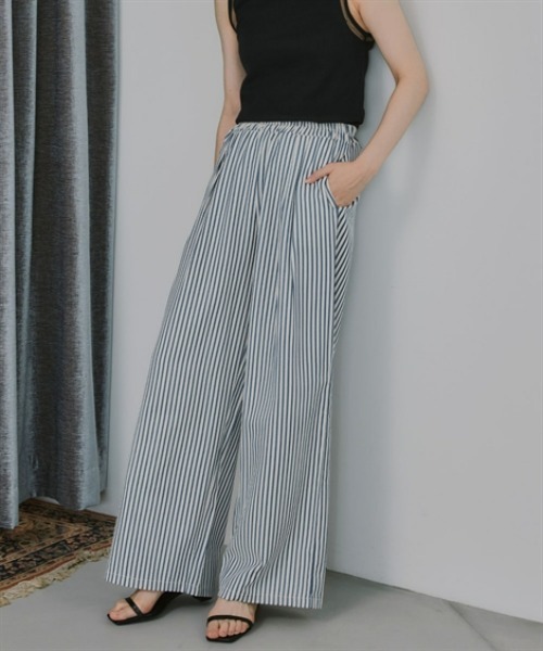 slattgir（スラットジール） ワイドパンツ パンツ 高身長 ストライプ