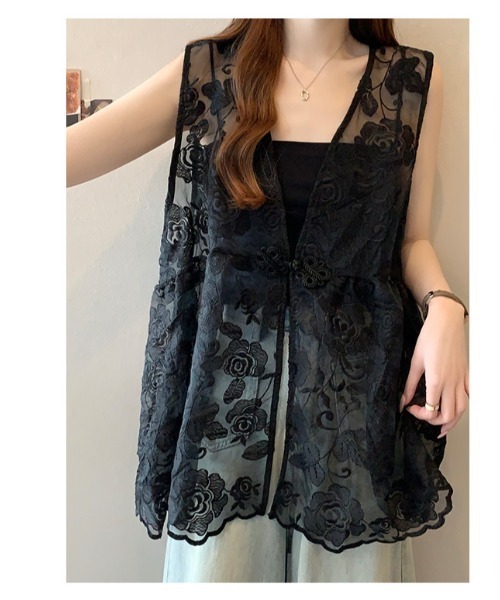 witch ベスト ジレ シースルージレ レースベスト レディース