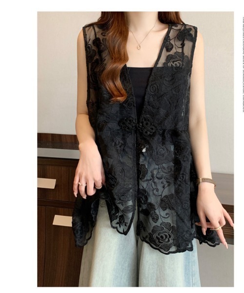witch ベスト ジレ シースルージレ レースベスト レディース