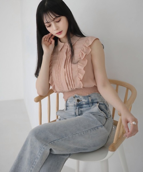 「mipiarl」 ノースリーブブラウス MEDIUM ブラック レディース_画像9