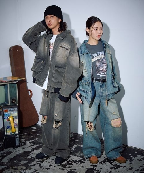 「PBLIM」 デニムパンツ LARGE ブラック レディース_画像2