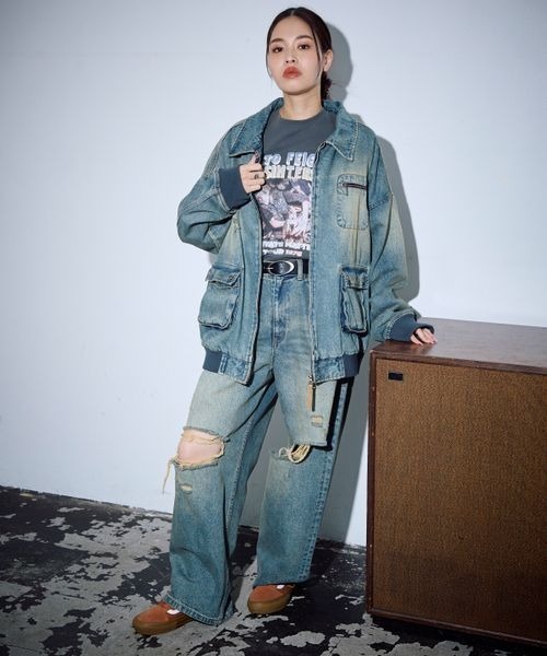 「PBLIM」 デニムパンツ LARGE ブラック レディース_画像7