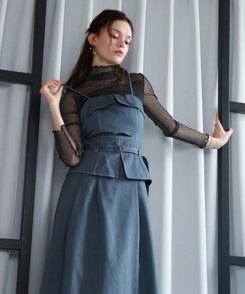 「Cheek」 サロペットスカート MEDIUM ブルー レディース_画像5