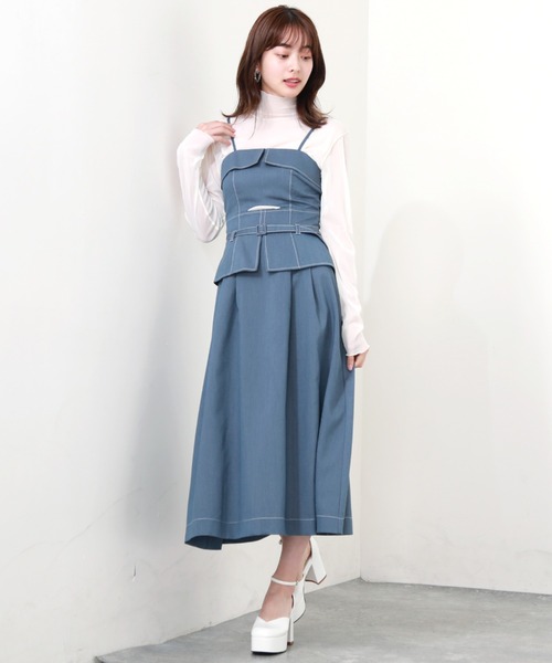 「Cheek」 サロペットスカート MEDIUM ブルー レディース_画像8