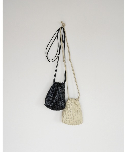 anuke（アンヌーク） トートバッグ 小さめ Ecoleather Pleats Purse